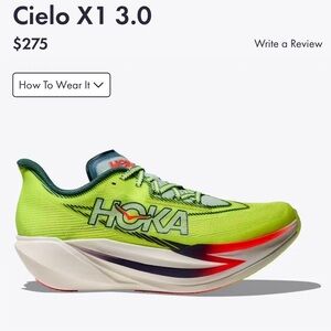 NWB Hoka Cielo X1 3.0 Green Running Shoes